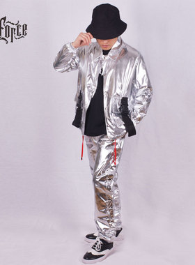 Ares＆Force潮牌银亮套装休闲比赛团队演出服 这就是街舞队服ins