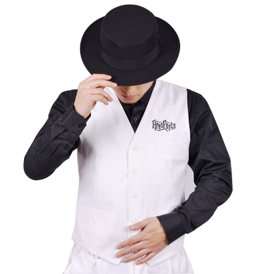 街舞西海岸表演白色西装马甲队服