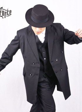 Ares＆Forcepopping机械舞中长款西服马甲裤子LOCKING锁舞演出服