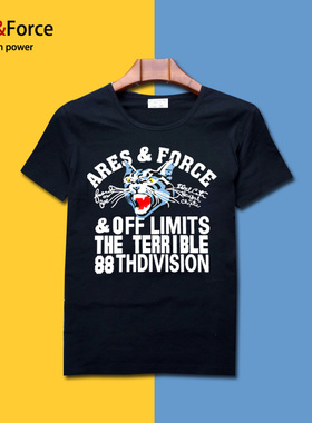 潮牌原创港风猫头男女情侣短袖T恤大码背心青少年学生款超大肥佬