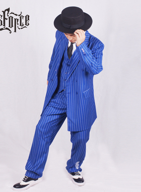 popping西装外套男衣服locking演出服西服街舞表演机械舞服装男服