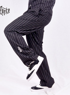 Popping黑白条纹西裤HIPHOP裤子西海岸locking宽松嘻哈机械舞表演