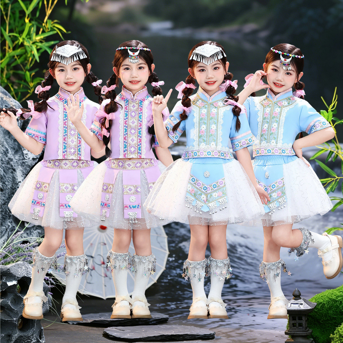 吉量大梦想家醒狮舞儿童舞蹈演出服装男女学生表演立春咏春刘三姐