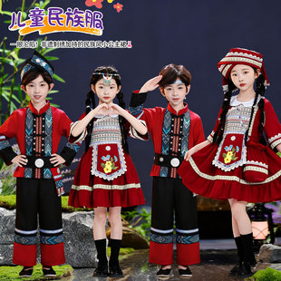 传韵吉量民族女童演出服粉色壮族苗族壮乡三月三节日盛装歌圩战袍