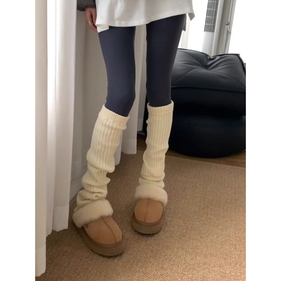 想焊在腿上说是lulu平替不过分吧！！堆堆针织过膝袜套秋冬袜y2k