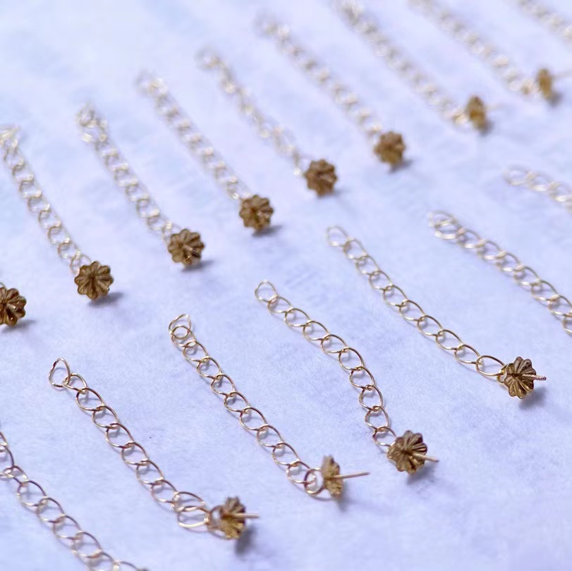 18K金手链项链帽盖不加圈尾链