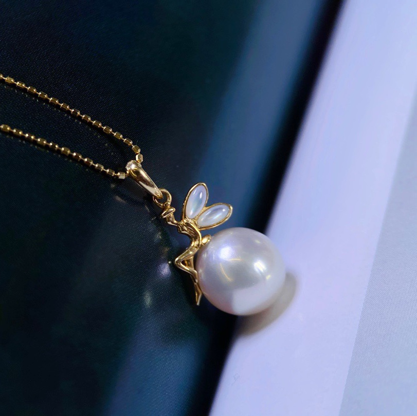 18K金镶嵌母贝吊坠配件空托