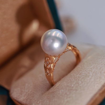 18K金镶钻石戒指配件空托