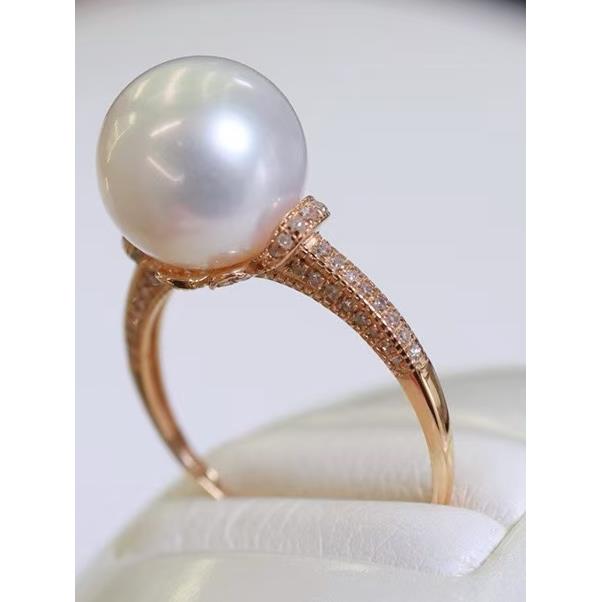 18k金钻石12-13mm蝴蝶结戒指