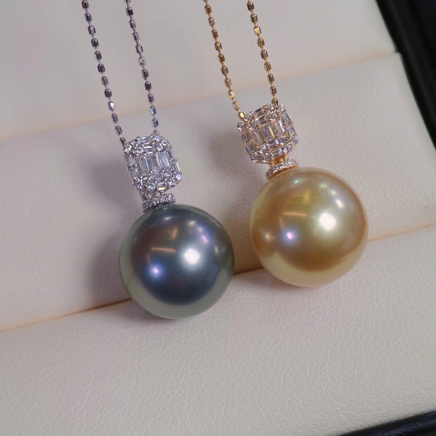 18K金镶锆石吊坠配件空托冰糖