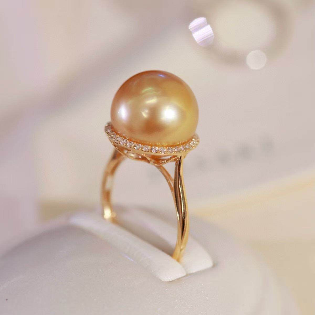 18K金镶嵌锆石戒指配件空托