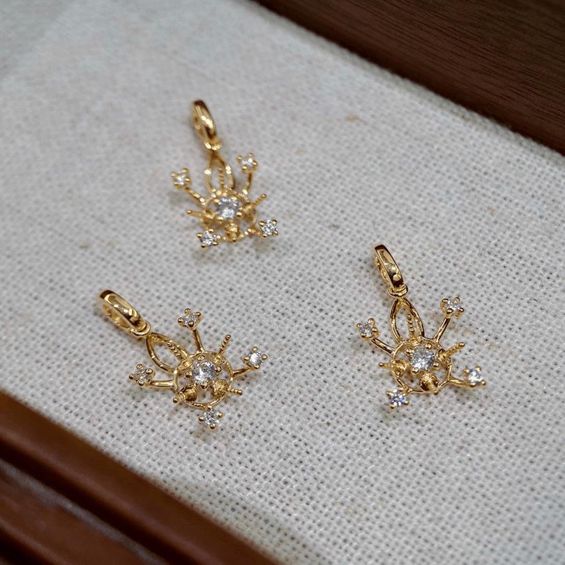 18k金锆石5-5.5mm珍珠吊坠配件