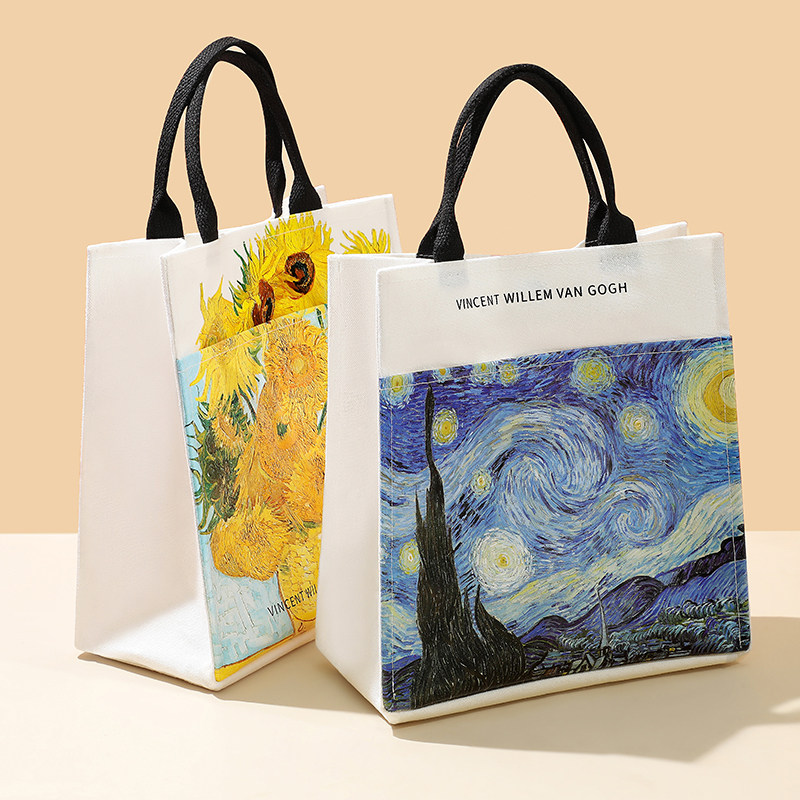 nome诺米梵高联名款便携手提袋子高颜值时尚帆布收纳袋外出购物袋