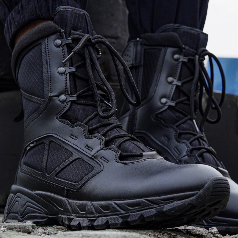 作战靴战术靴黑色高帮