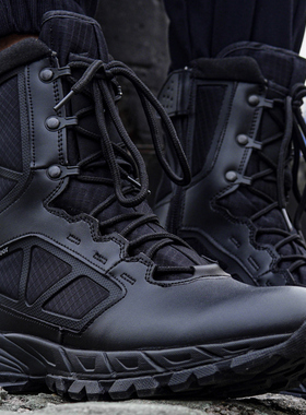 高帮作战训靴黑色战斗作训执勤保安战术登山鞋军战斗防滑耐磨秋冬