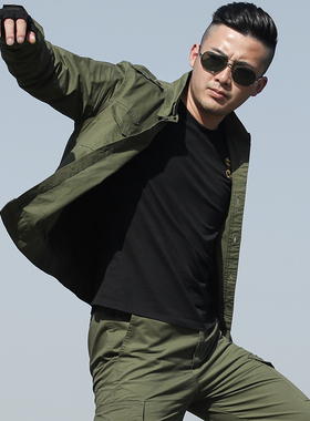 短袖夏季战术套装男薄款训作耐磨军绿色服纯棉军迷迷彩服套装男