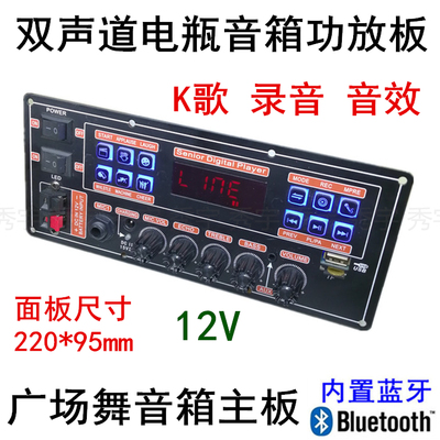 广场舞音响功放板12V录音蓝牙K歌