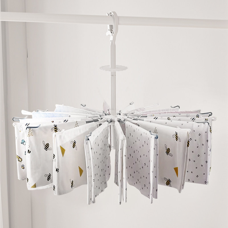 新款创意伞形晾衣架婴儿新生宝宝尿布小方巾多功能室内阳台晾晒架
