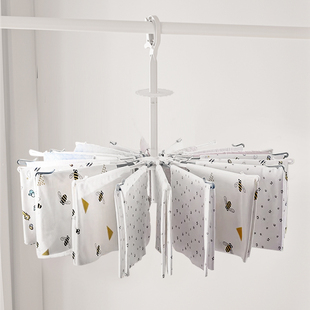 新款创意伞形晾衣架婴儿新生宝宝尿布小方巾多功能室内阳台晾晒架
