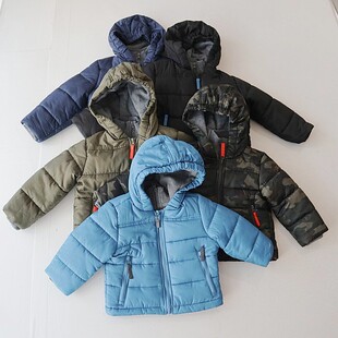 冬季 棉服外套连帽立领拉链宽松婴幼儿小中大童棉衣D19 男童长袖