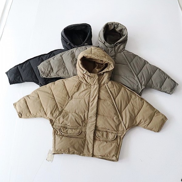 冬季新品女童长袖棉服连帽拉链暗扣宽松时尚面包服小中童棉衣X15