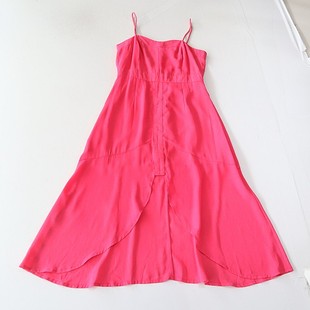 百搭打底A字裙F8M 吊带连衣裙后拉链收腰时尚 夏季 女中长款