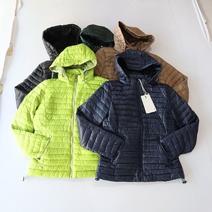 百搭薄款 棉服外套立领连帽拉链宽松纯色时尚 棉衣X11 女长袖 秋冬季