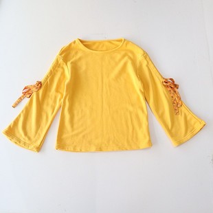 百搭上衣F2 卫衣棉圆领套头宽松纯色系带时尚 春秋季 女长袖