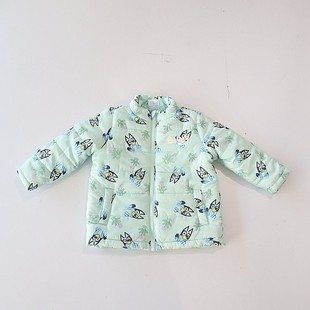 秋冬季 花色棉服外套立领拉链宽松小童宝宝百搭薄棉衣W3 女童长袖