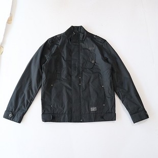 春秋季 夹棉夹克外套立领拉链宽松休闲多口袋刺绣上衣C8M 男长袖