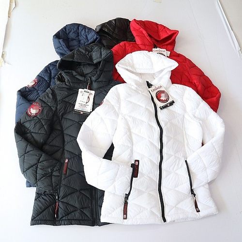 秋冬季新品女长袖棉服外套连帽拉链刺绣标收腰百搭薄款棉衣X15