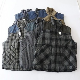 坎肩外穿D1 男棉马甲背心外套立领拉链暗扣宽松拼接无袖 春秋季 新品