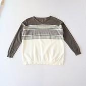 百搭薄款 条纹毛衣V领套头宽松开叉弹力时尚 上衣C7M 女长袖 春秋季