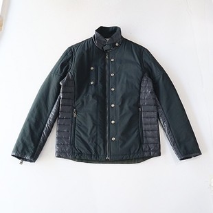 百搭薄款 棉服外套立领拉链暗扣宽松拼接时尚 棉衣D2 男长袖 秋冬季