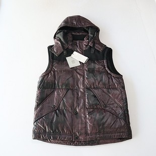 秋冬季 坎肩D6 男羽绒马甲外套立领连帽拉链暗扣宽松拼接青年无袖