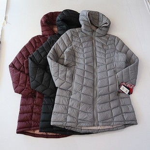 秋冬季新品女中长款长袖棉服外套连帽拉链收腰轻薄百搭棉衣X15