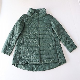 百搭薄款 棉服外套立领暗扣宽松纯色时尚 棉衣D19 女长袖 秋冬季