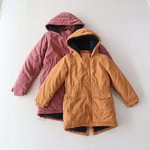 加绒棉服外套立领连帽拉链暗扣小中童棉衣D10 女童长袖 秋冬季 新品