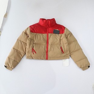 羽绒服外套立领拉链宽松休闲刺绣撞色百搭棉服D13 女长袖 冬季 新品