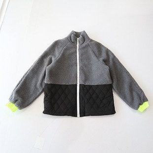 夹棉外套拉链宽松休闲拼接时尚 春秋季 长袖 男女同款 上衣X11 新品