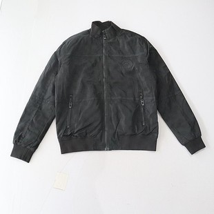 春秋季 夹棉夹克外套立领拉链宽松休闲刺绣通勤百搭上衣F2 男长袖