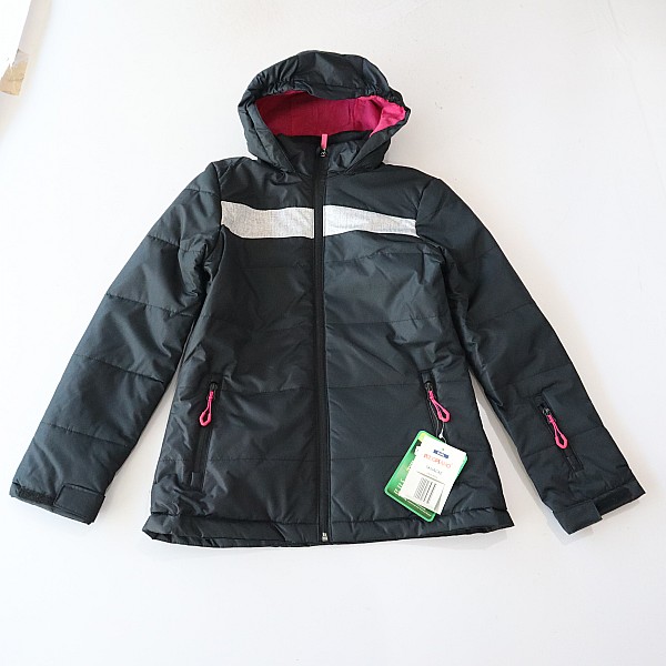 秋冬季女童长袖棉服外套立领连帽拉链宽松撞色小中童薄棉衣X11