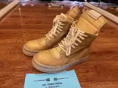 Rickowens Transparent Leather Ghost Dark Series Custom Classic Boots Shoes in the Same Style as Rick