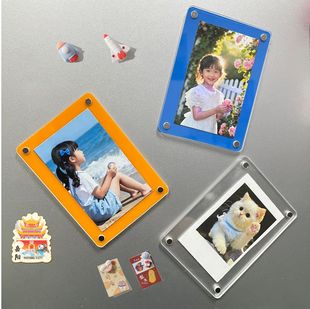 亚克力拍立得相框磁吸旅游照片墙卡片展示架小卡相片冰箱贴展示框