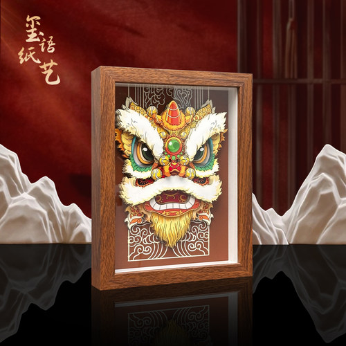 玺语中式醒狮3D纸艺桌摆定制