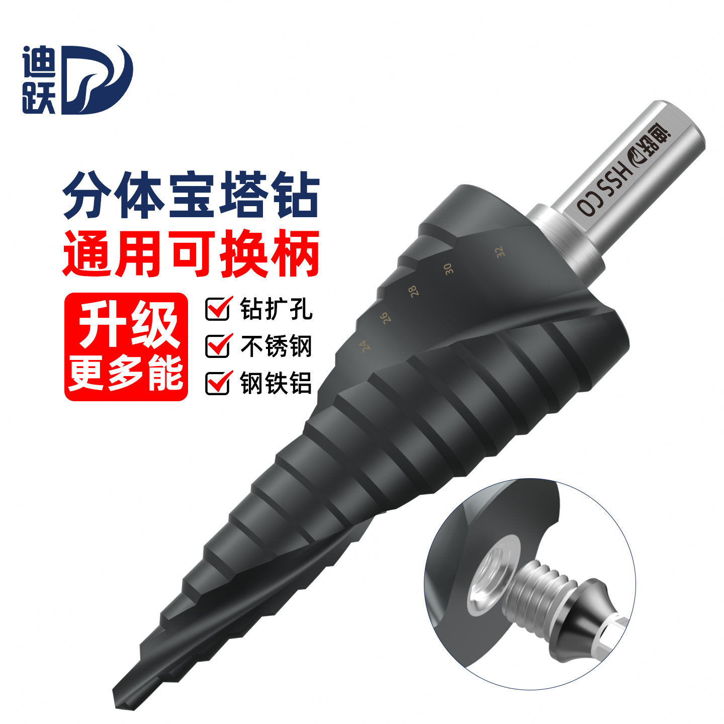 迪跃分体宝塔钻含钴涂层更耐用