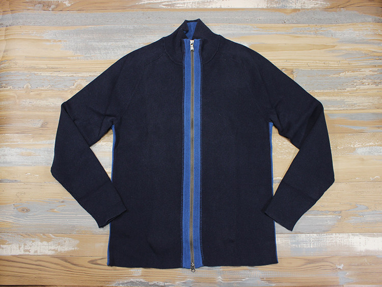 胸围104 北欧都市时尚风格 高克重颗粒感棉麻 撞色立领针织外套