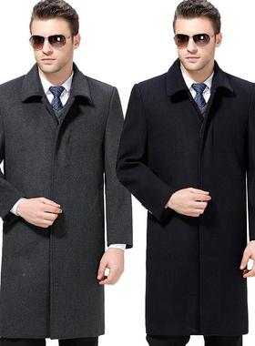 冬季款中老年长男士保暖羊绒大衣款休17109=5新闲上衣商务套爸爸