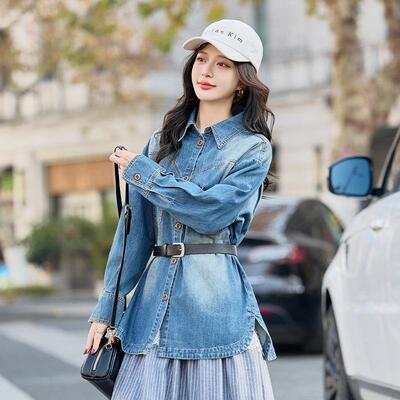 衫港风复古衬女春秋新韩系清纯款温柔风美式ZHAN2501古复上衣衬衫