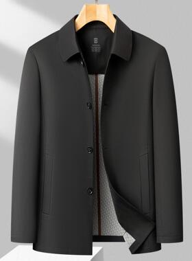 男中士外套春秋款年爸爸装单层感翻商务休闲年中领老男F01-NN装夹